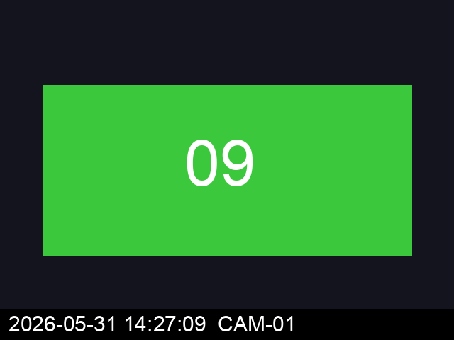 Synthetic frame at nine seconds, on-screen clock 14:27:09